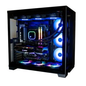 Gaming PC with transparent side panel